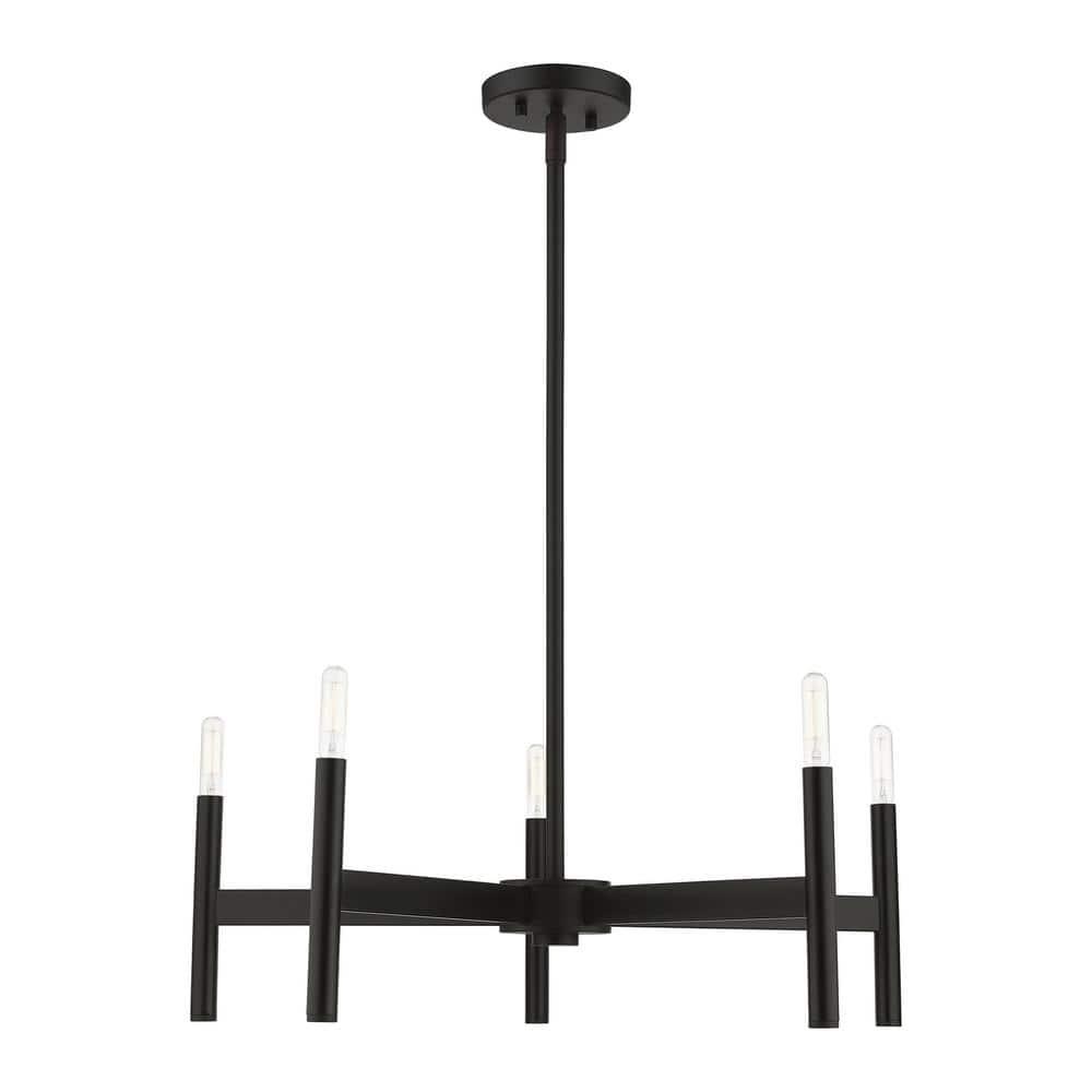 Livex Lighting Copenhagen 5 - Light Chandelier in  Black