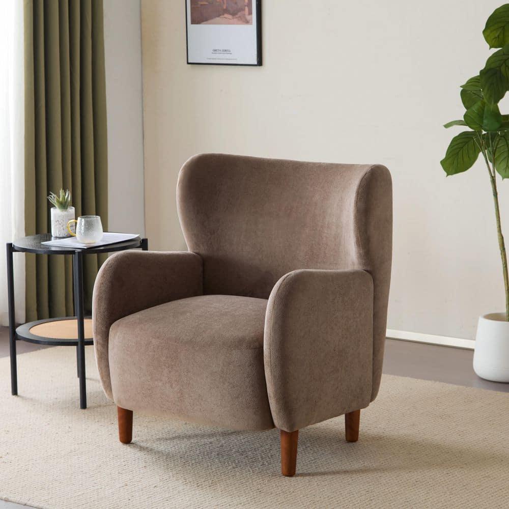 Christopher Knight Home Raven Indoor Wingback Velvet Upholstered Accent Chairs, Camel