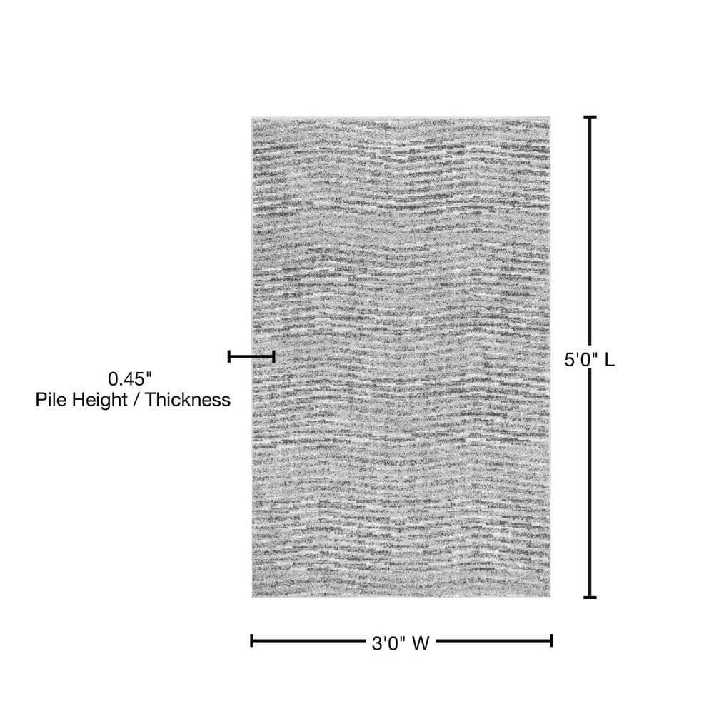 nuLOOM Ripple Contemporary Sherill Accent Rug, 3' x 5', Gray