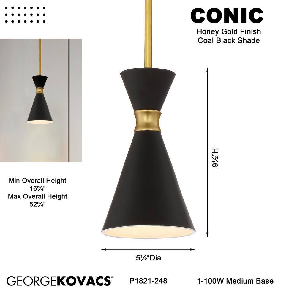 George Kovacs Conic 5 1/2" Wide Honey Gold Mini Pendant