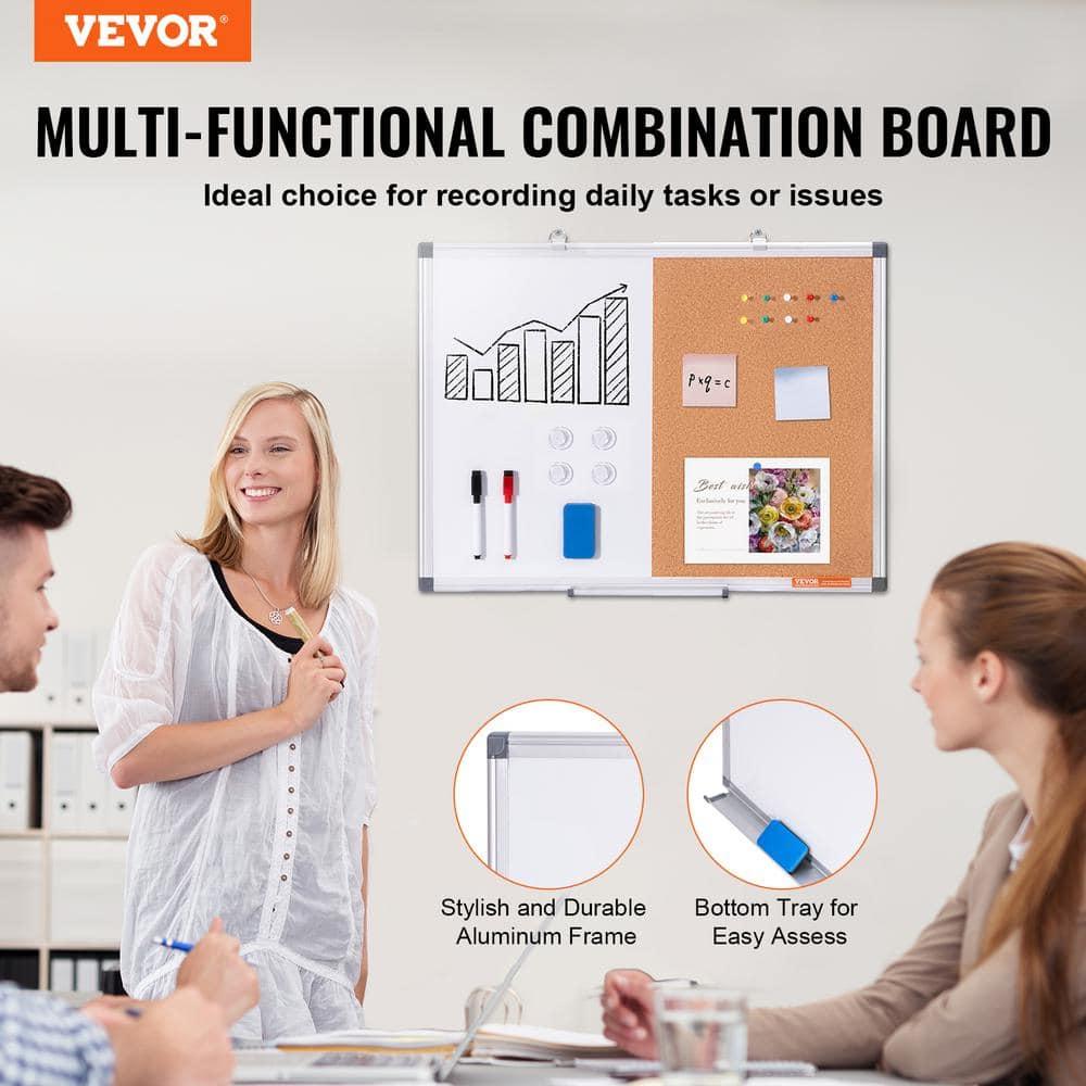 VEVOR Whiteboard & Cork Board Combo with Aluminum | Wayfair
