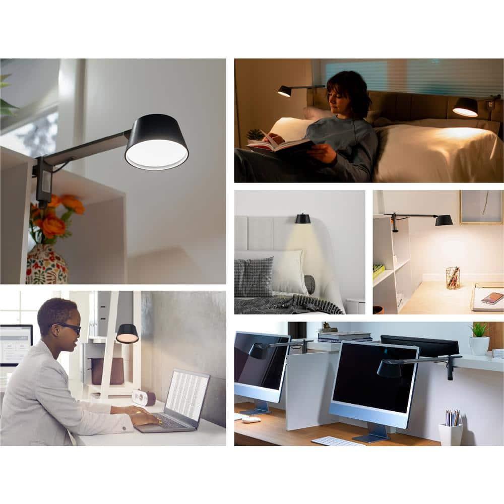 BLACK+DECKER Verve Designer LED Clamp Light, Fits Shelves, Cubicles & Headboards, True White LED + 16M RGB Colors