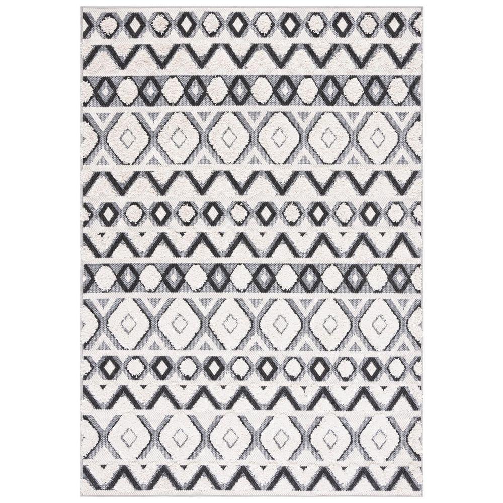 Cottage COT210 Power Loomed Indoor/Outdoor Area Rug - Ivory/Black - 8'x10' - Safavieh.