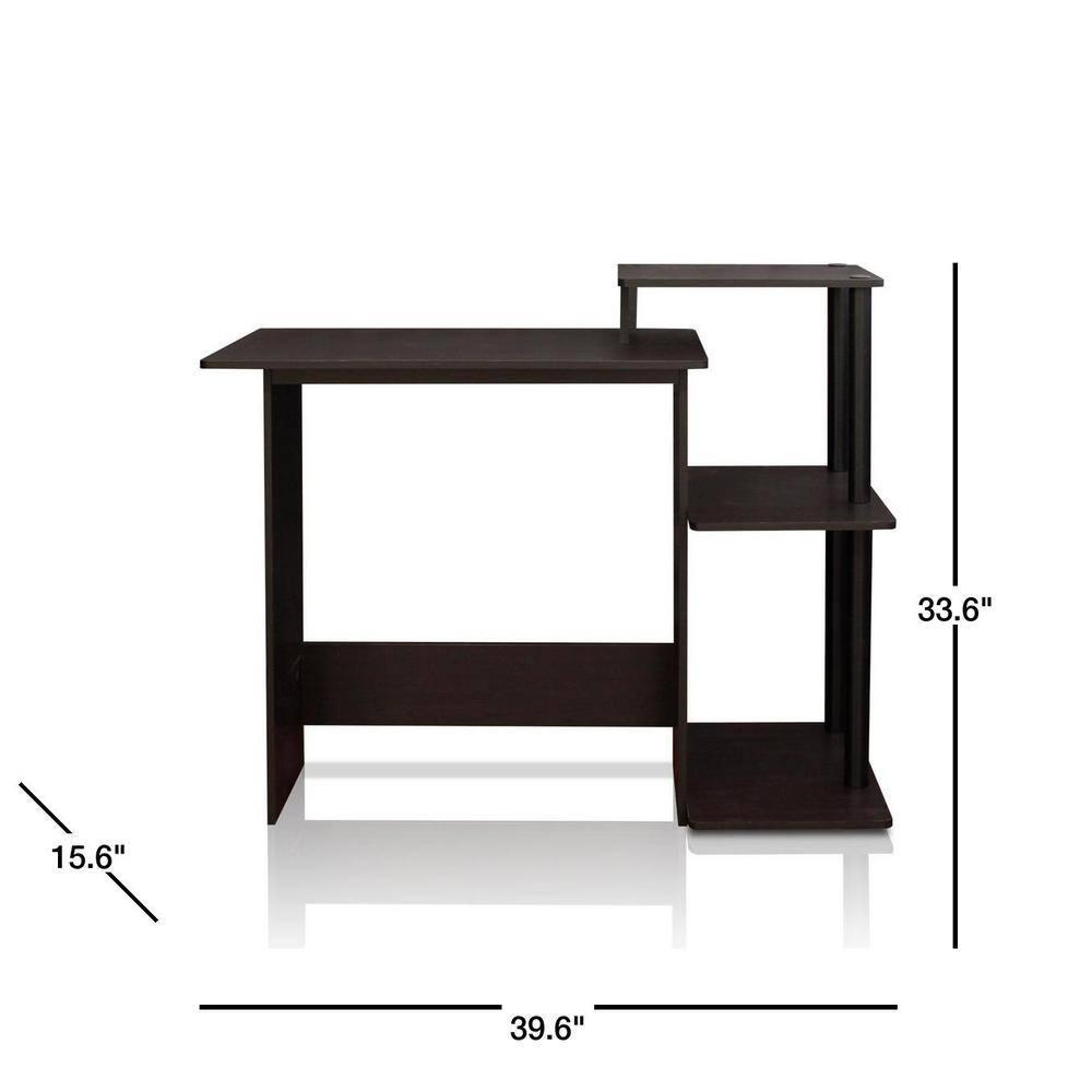 Furinno Efficient Wood Home Laptop Notebook Computer Desk in Espresso/Black