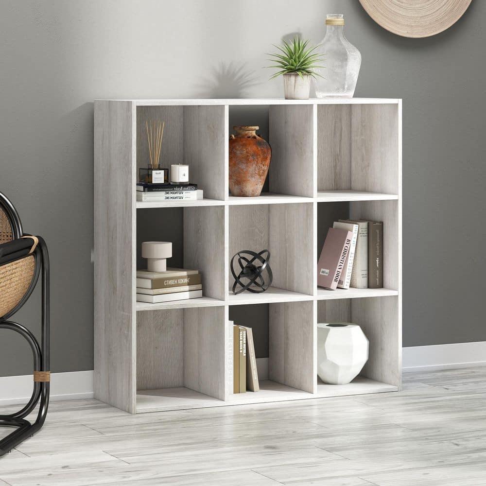 35.43" Paxberry 9 Cube Organizer Whitewash - Signature Design by Ashley