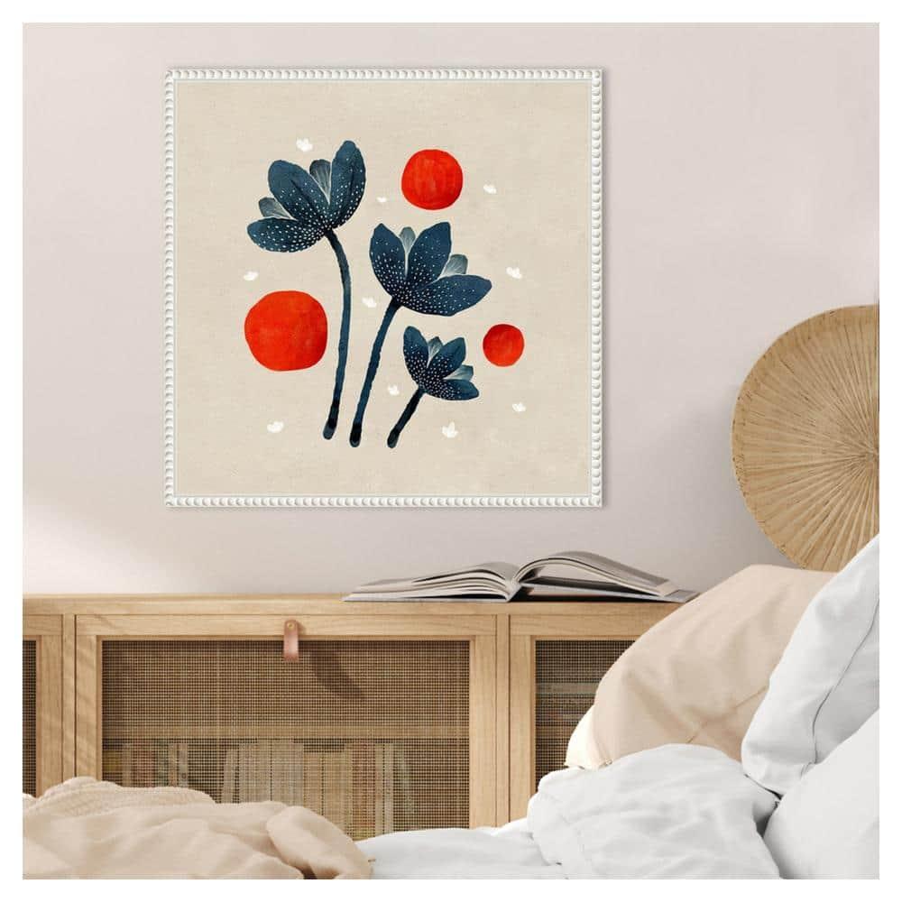 Amanti Art 22"x22" Blue Flowers II by Katie Oshea Framed Canvas Wall Art Print