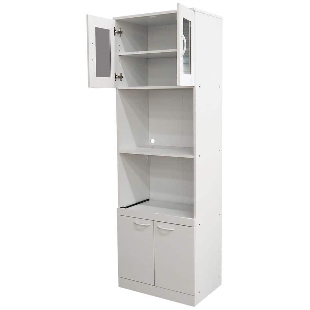 InRoom Designs Danbury Tall Kitchen Pantry, Microwave Storage Cabinet