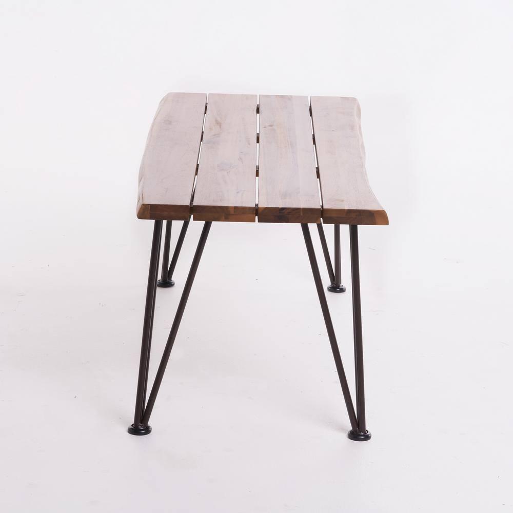 Zion Industrial Coffee Table: Weather-Resistant Acacia, Iron Frame - Christopher Knight Home