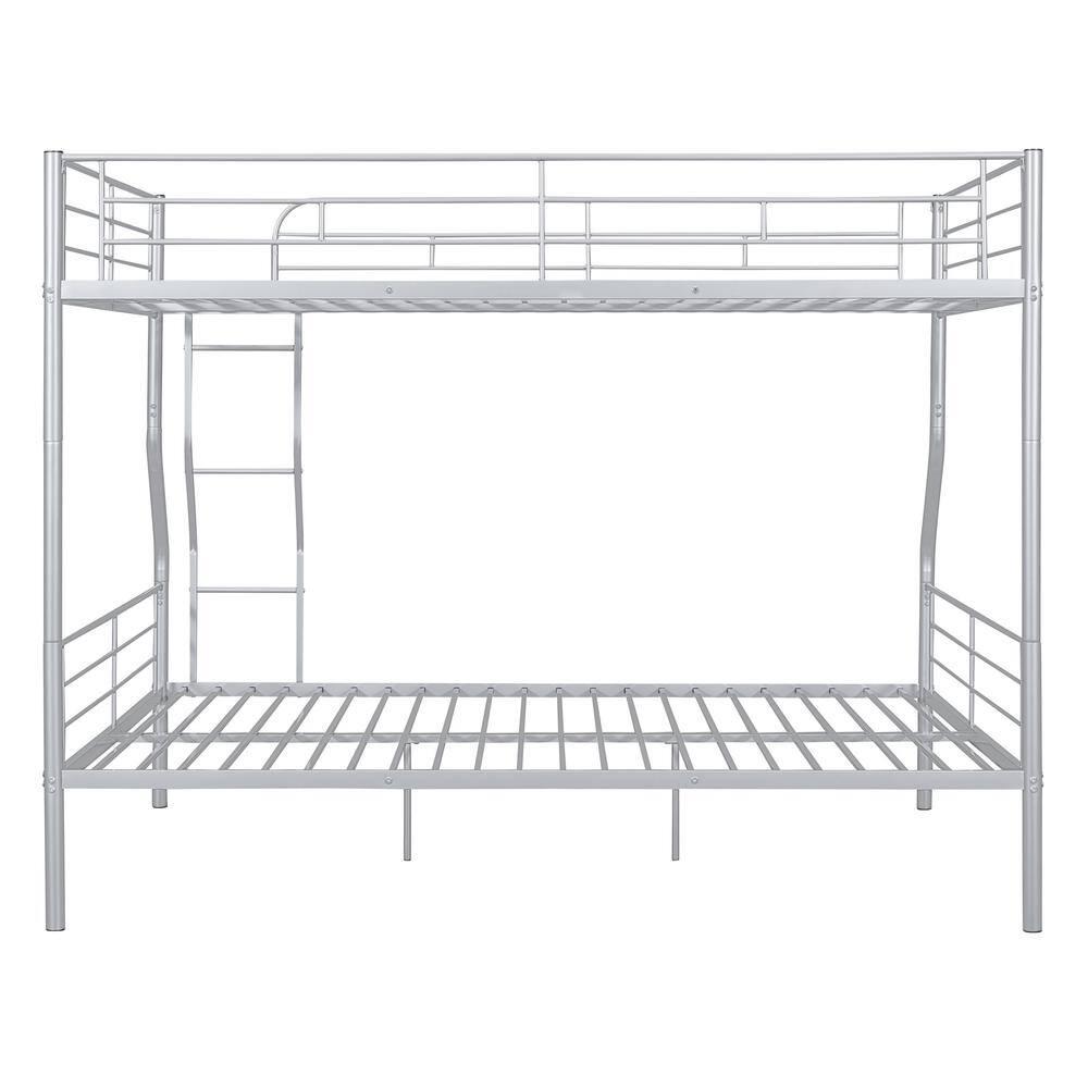 Full XL over Queen Metal Bunk Bed, Sliver