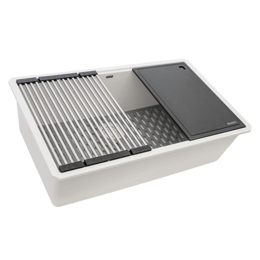 Ruvati 33-inch Undermount Workstation Granite Composite Kitchen Sink
