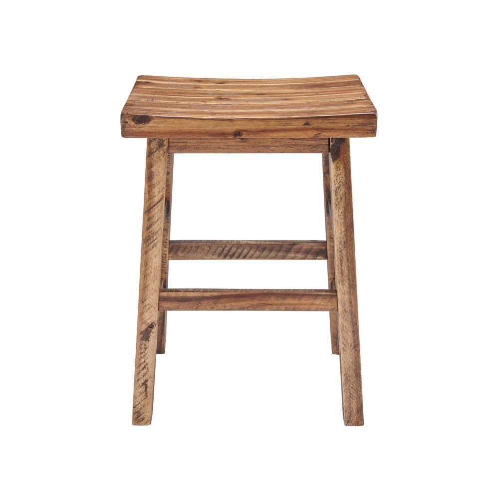 26" Durango Industrial Wood Counter Height Barstool Dark Brown - Alaterre Furniture