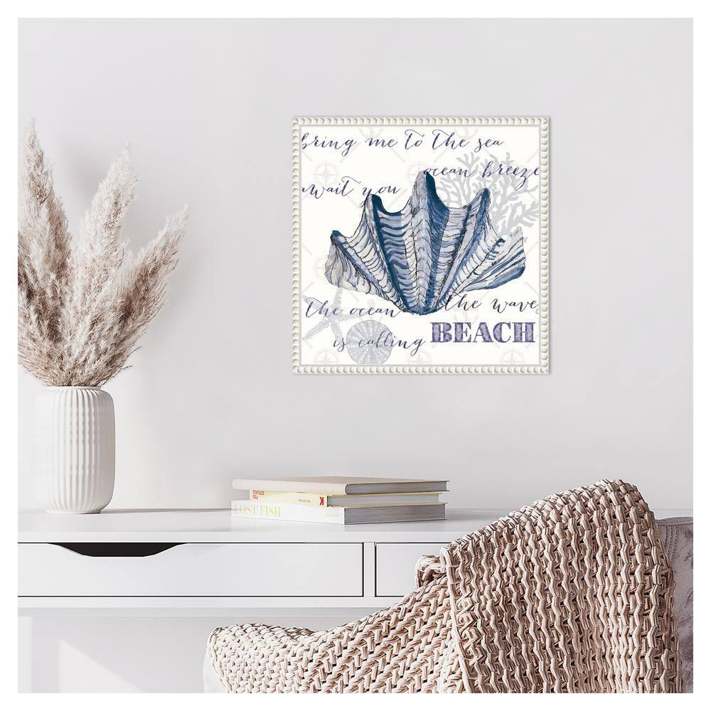 Amanti Art Indigo Ocean Treasures IV by Gina Ritter Canvas Wall Art Print Framed 16 x 16-in.