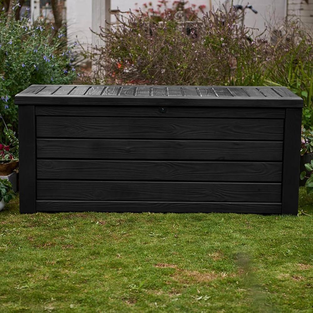 Keter Keter Westwood 150 Gallon Large Durable Resin Outdoor Storage and Organization Deck Box For Patio Furniture and Supplies