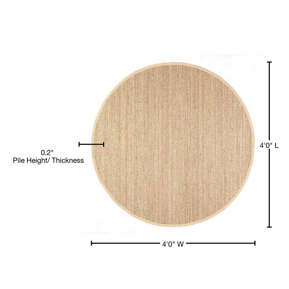 Nuloom Elijah Farmhouse Seagrass Indoor Area Rug, Round 4', Beige