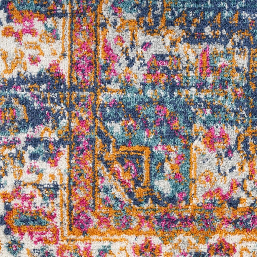 Nourison Passion Medallion Bohemian Indoor Rug Navy 5'3" x 7'3"