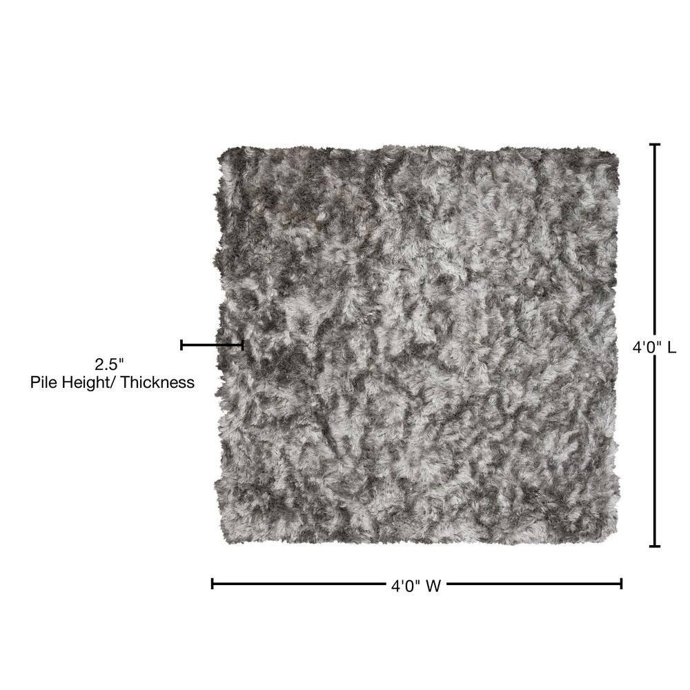 Ocean Shag OCG101 Hand Tufted Indoor Accent Rug - 4'x4' - Silver - Safavieh