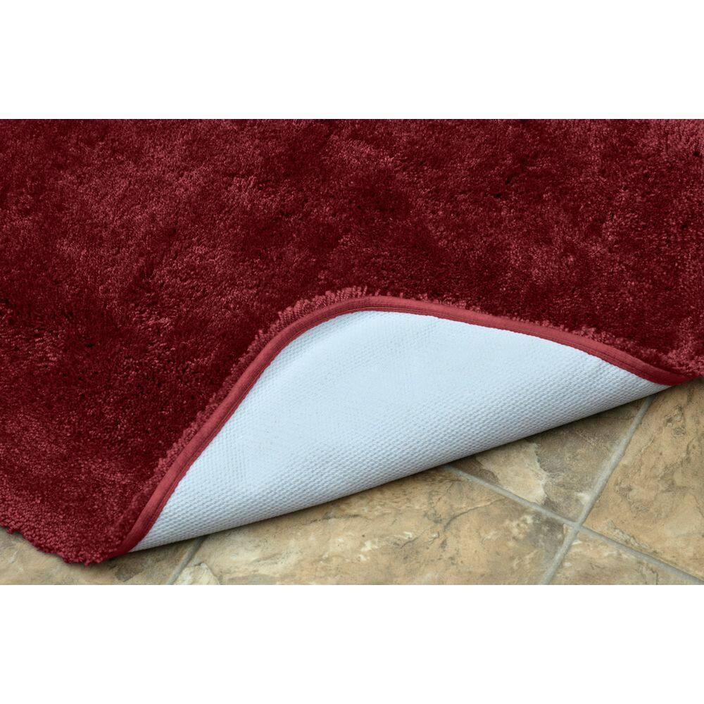 Garland Rug 3pc Finest Luxury Ultra Plush Washable Nylon Bath Rug Set Red : Microfiber, Machine Washable, Non-Slip Backing