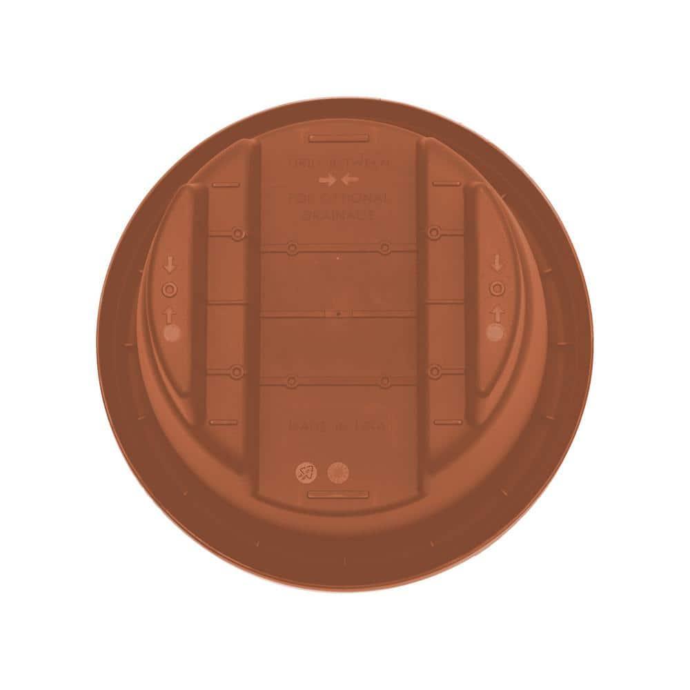Bloem 12-in Resin Round Deck Rail Round Planter - Terra Cotta Color