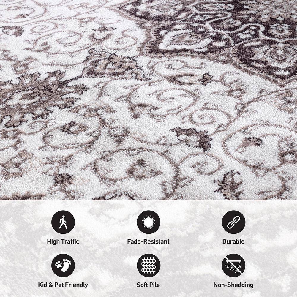 World Rug Gallery Traditional Medallion Area Rug - BROWN 7' 10" x 10'