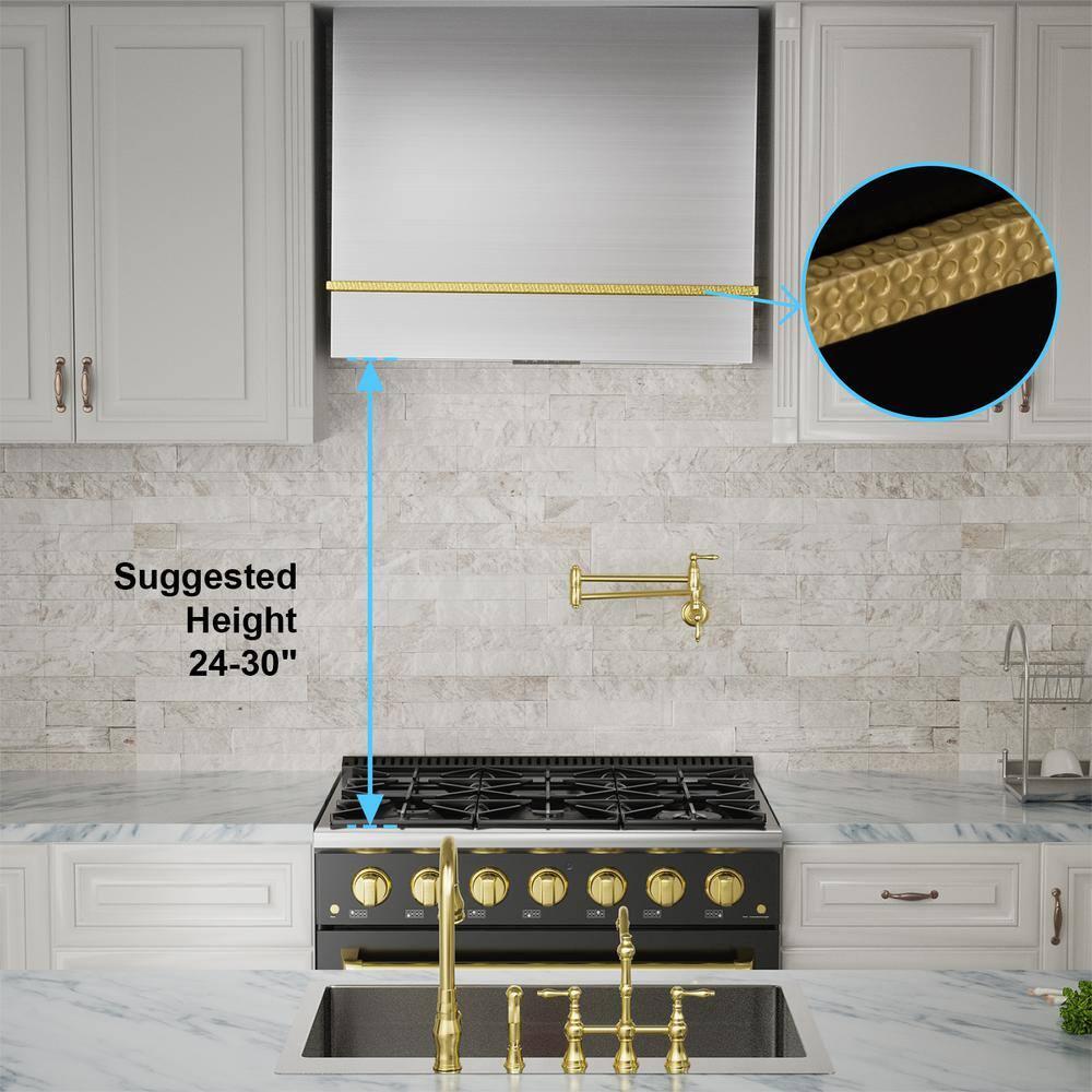 Akicon 36" 600 CFM Ducted (Vented) Wall Range Hood