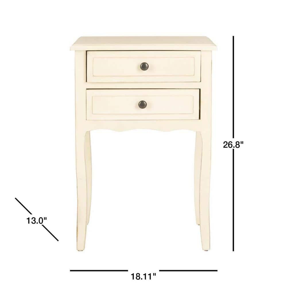 Lori End Table With Storage Drawers - AMH6576E - Barley - Safavieh Couture