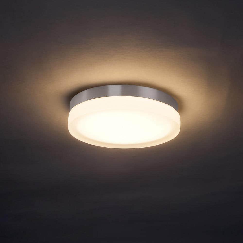 Modern Brushed Nickel 14" LED Flush Mount Ceiling Light