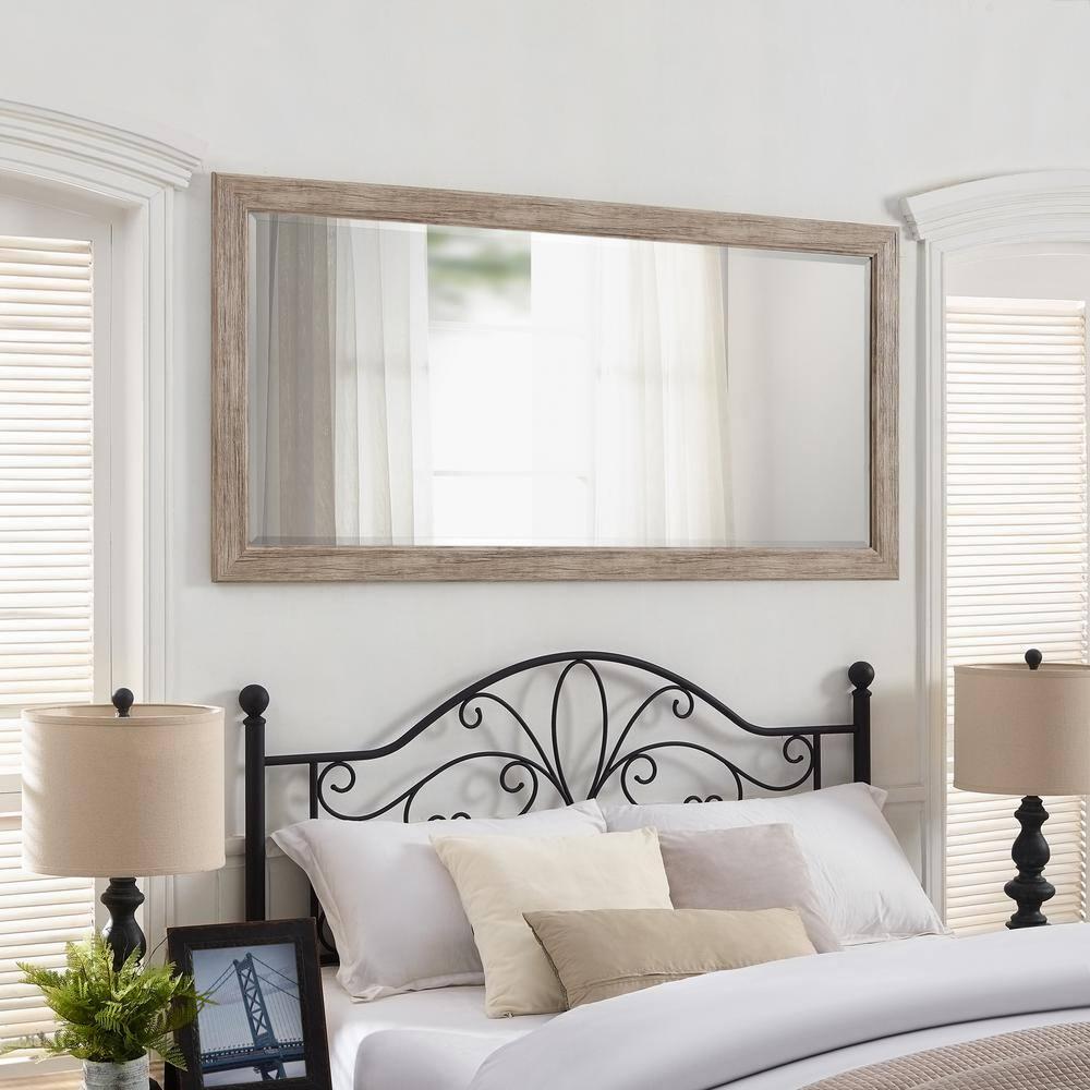 Highland Dunes Lindberg Rectangle Full Length Mirror, Faux Wood Farmhouse Mirror, Floor Mirror