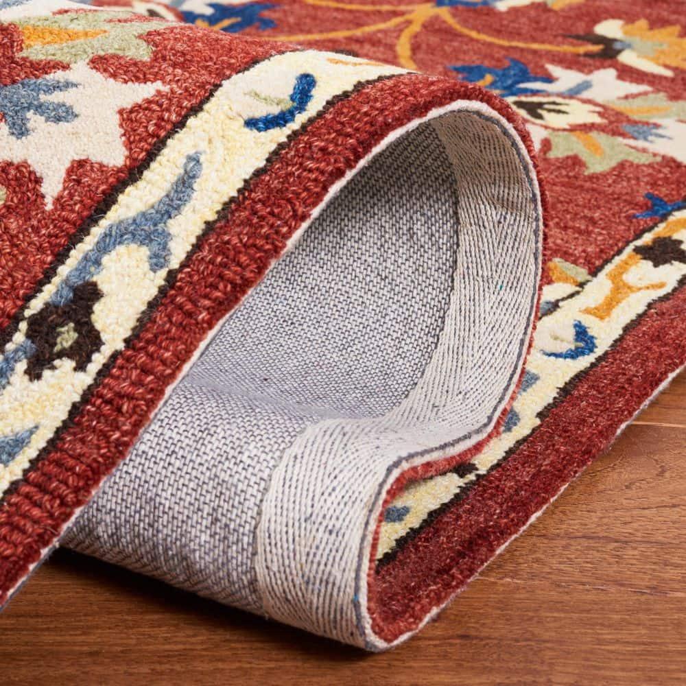 Micro-Loop MLP383 Hand Tufted Area Rug - Rust/Blue - 5'x5' - Safavieh.