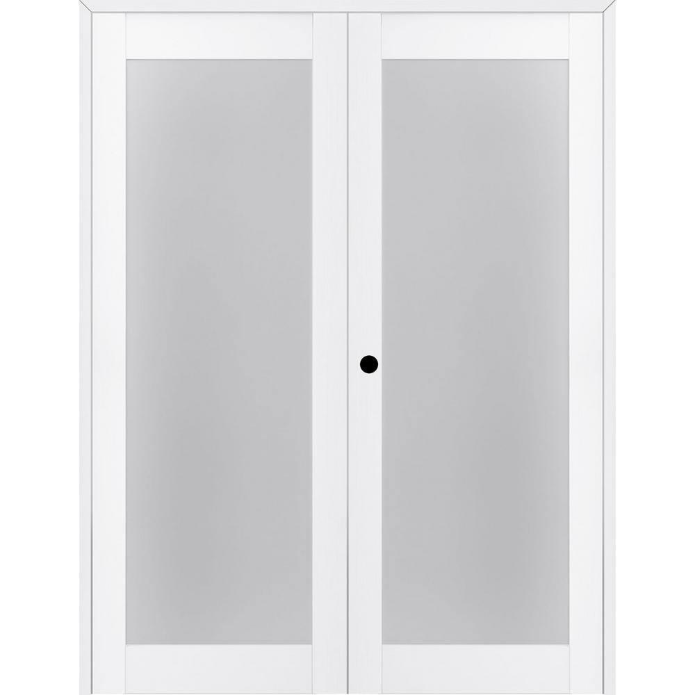 Belldinni Palladio 207 Manufactured Wood and Full Lite Frosted Glass Composite Double Prehung French Door
