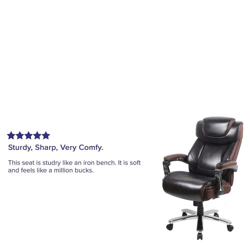 Flash Furniture Esmeralda Big & Tall LeatherSoft Ergonomic Office Chair with Headrest and Armrests