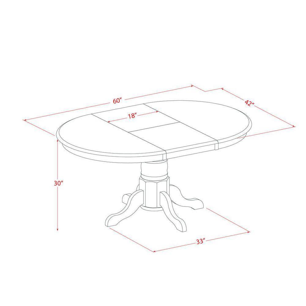 AVBO7-OAK-W - Table Set with a Dining Table and 6 Wood Chairs - Oak Finish