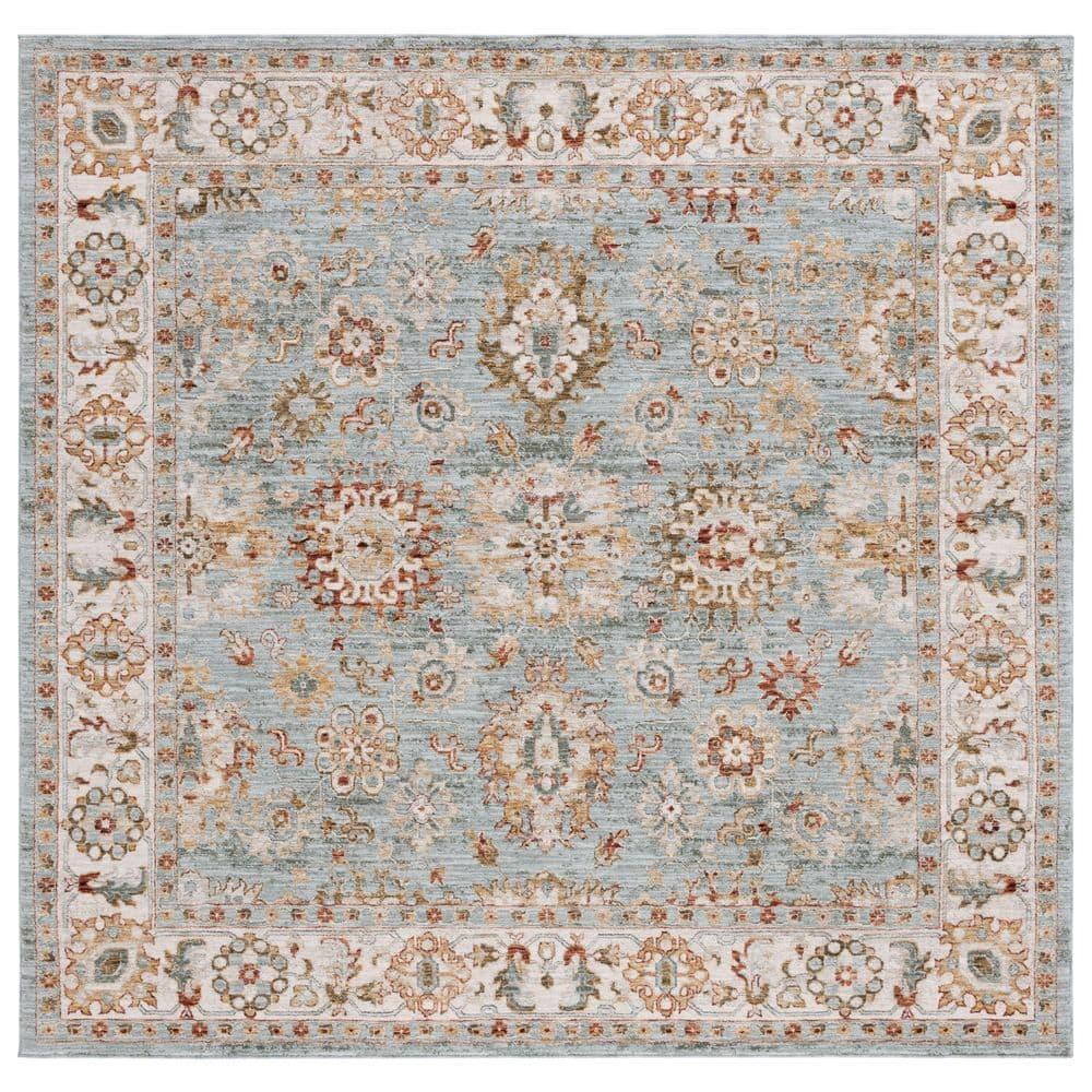 Hamilton HLT112 Power Loomed Area Rug - Blue/Ivory - 6'7"x6'7" - Safavieh.