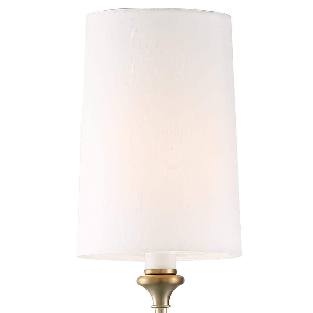 Sylvan Vibrant Gold Brass 2-Light Dimmable Sconce with Silk Shade