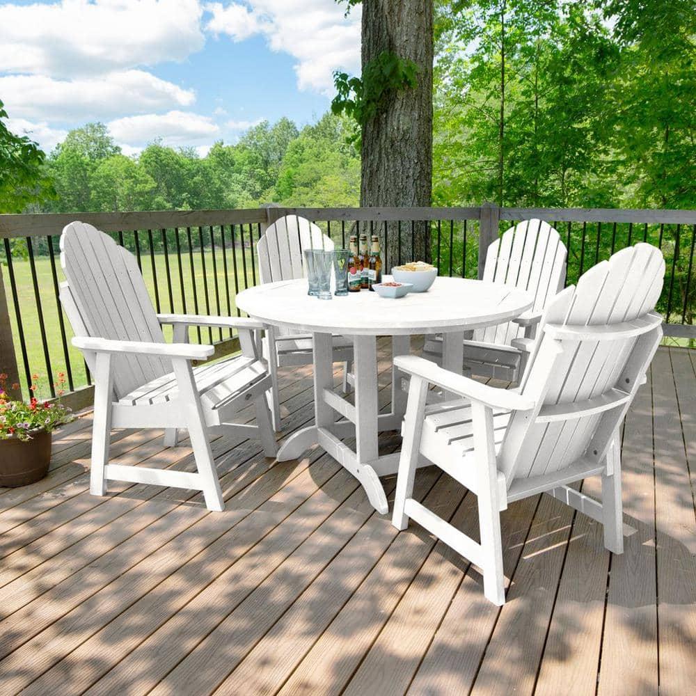 Highwood's 48" Round 5-pc Hamilton Dining Set - Dining Height, Outdoor, Eco-friendly, Synthetic Wood