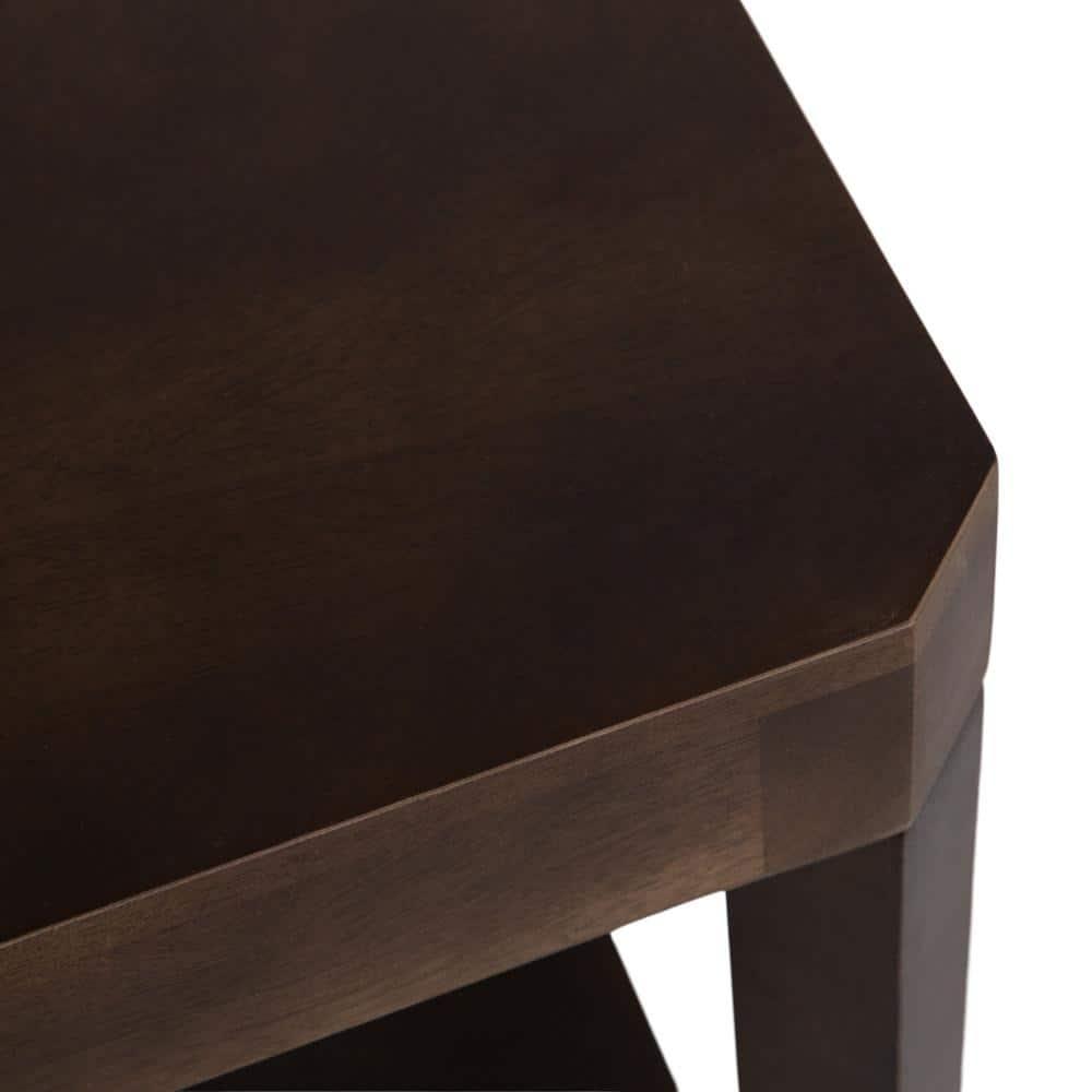 Kate and Laurel Talcott Wood Side Table, 22x14x26, Mocha