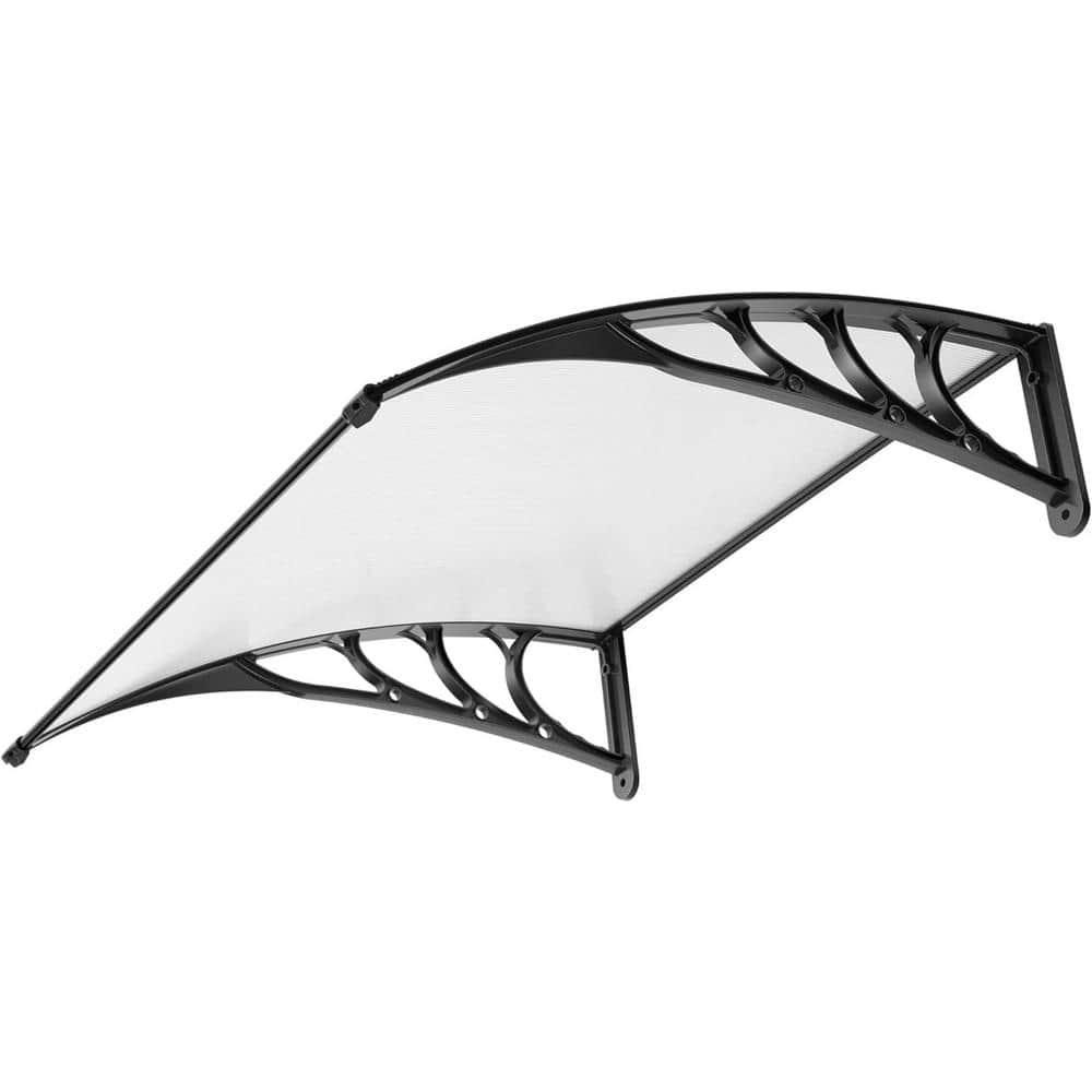 VIVOHOME 11'' D Plastic Clear/Black Cover Retractable Door / Window Awning