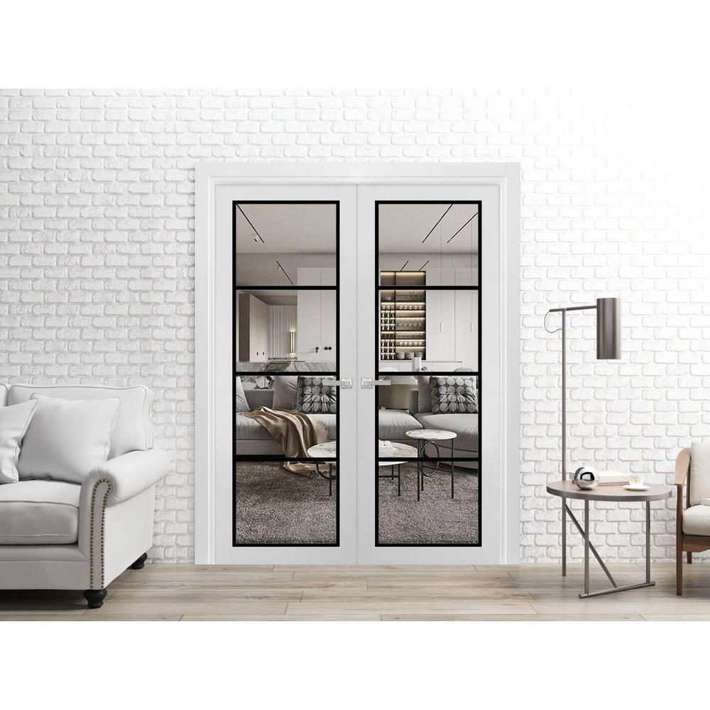 SARTODOORS 2466 Solid + Manufactured Wood Paneled French Doors