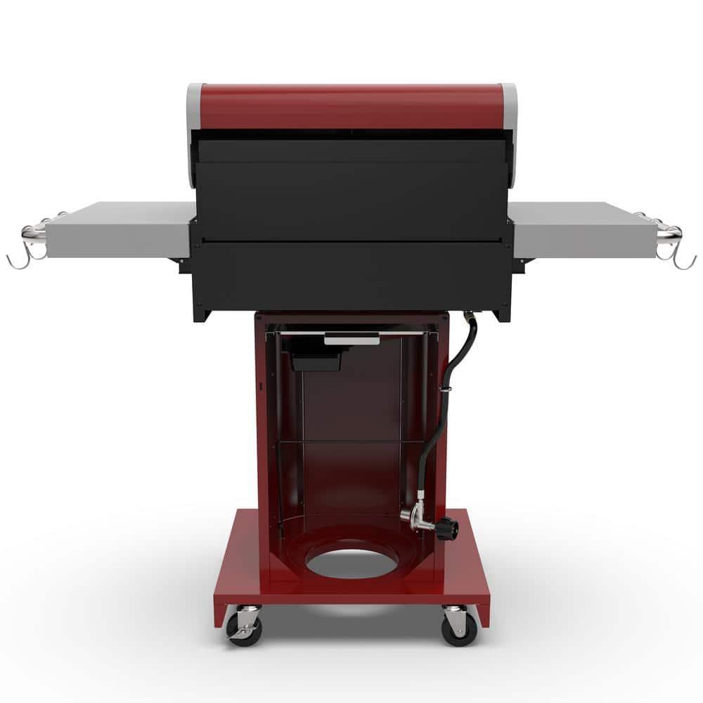 Kenmore 3-Burner Propane Gas Grill with Foldable Side Tables for Outdoor BBQ