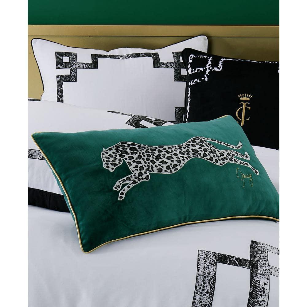 Juicy Couture Velvet Cheetah Plush Decorative Throw Pillows - 14" x 24"