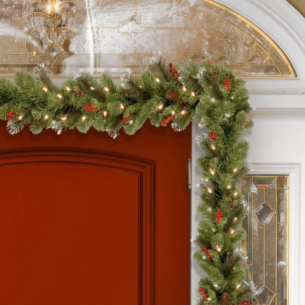 National Tree Company 9ft. Crestwood Spruce Garland with Clear Lights