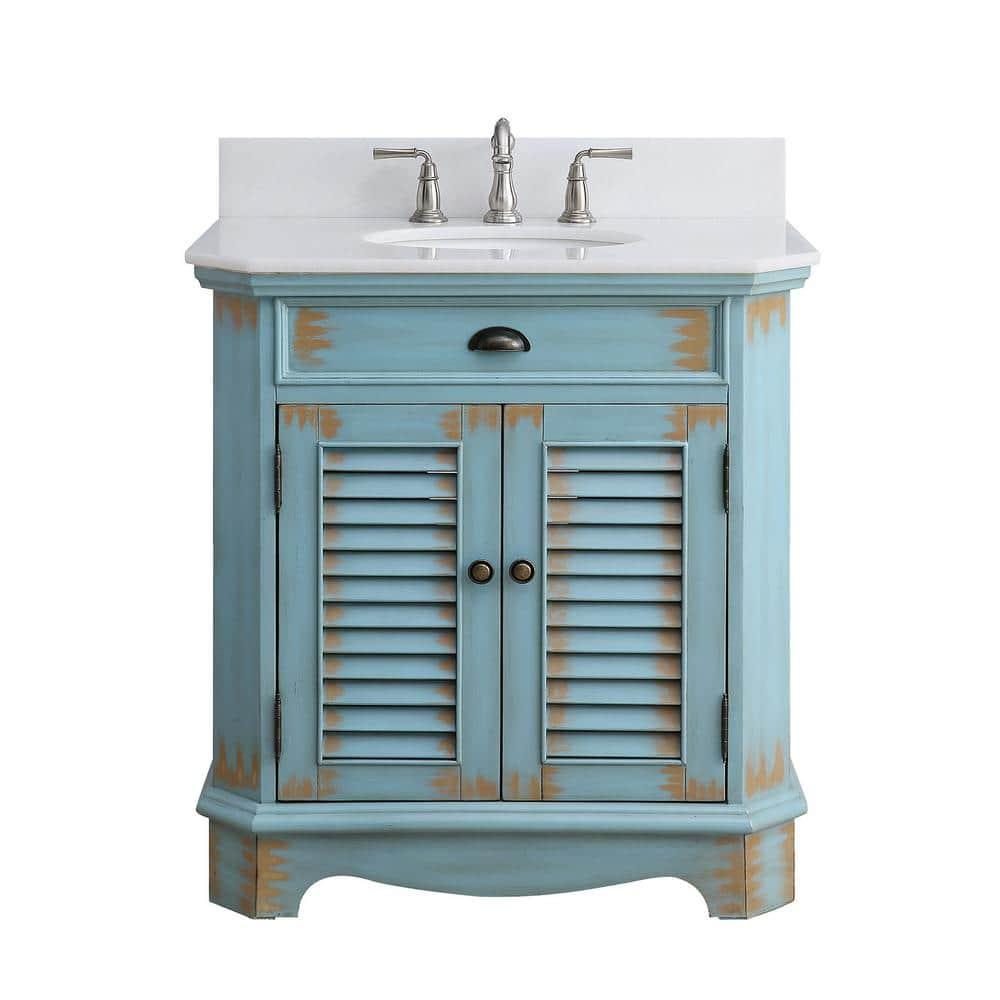Highland Dunes Kaul 32'' Single Bathroom Vanity with Marble Top