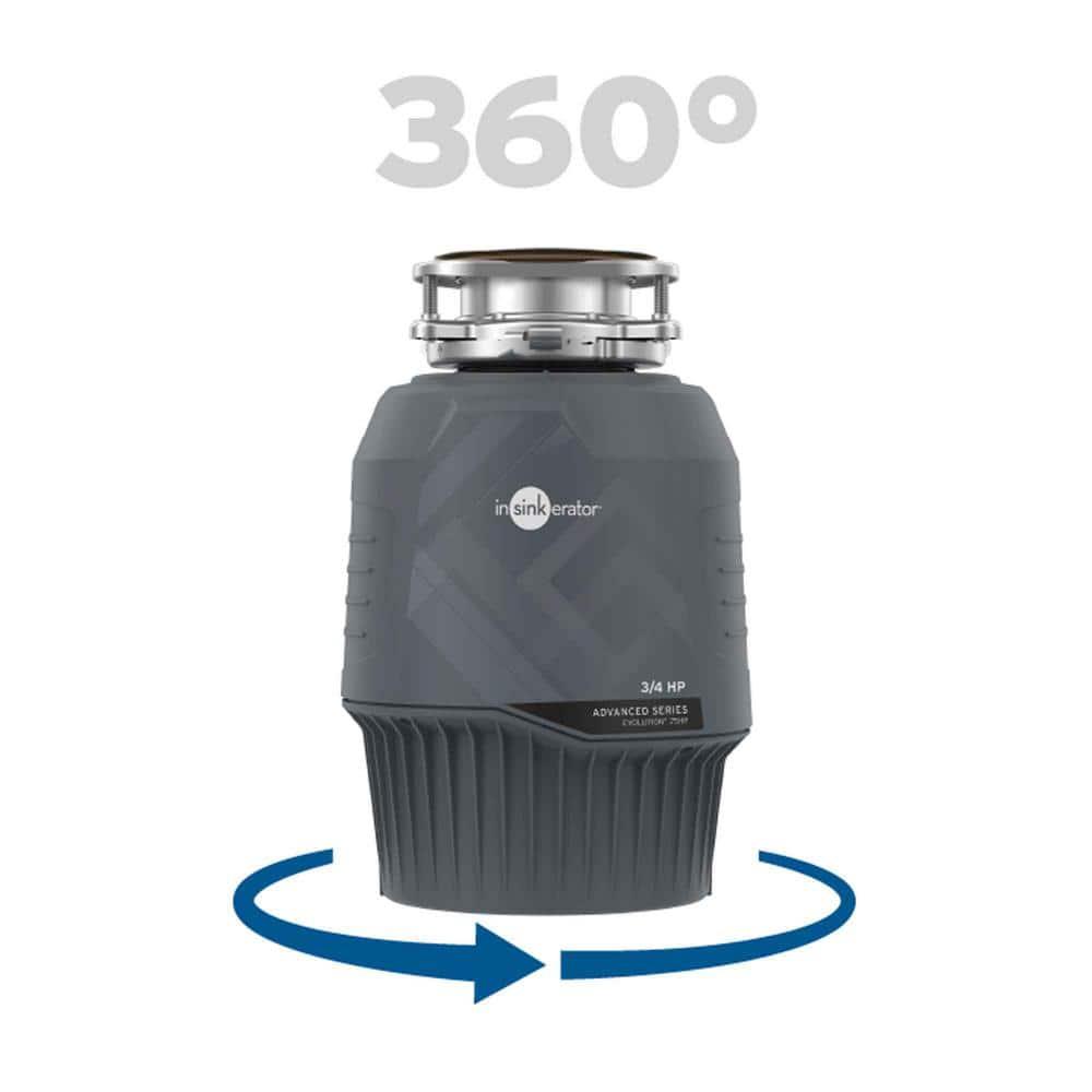 Evolution 0.75HP, 3/4 HP Garbage Disposal, Advanced Series Continuous Feed Food Waste Disposer
