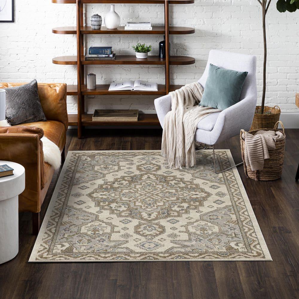 Mohawk Home Laughton Grey 5' 3" x 8' Area Rug Perfect for Living Room, Dining Room, Office