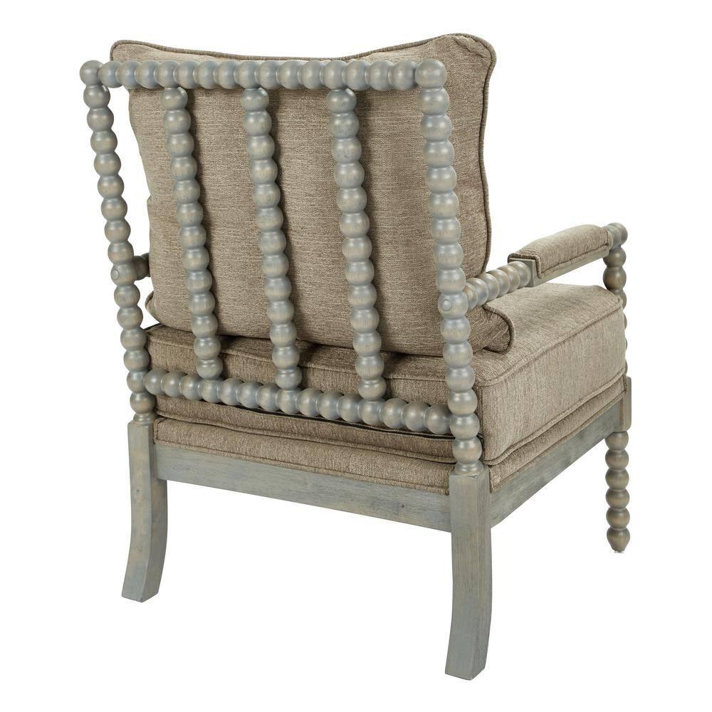 OSP Home Furnishings Abbott Chair in Dolphin Fabric with Brushed Grey Base K/D