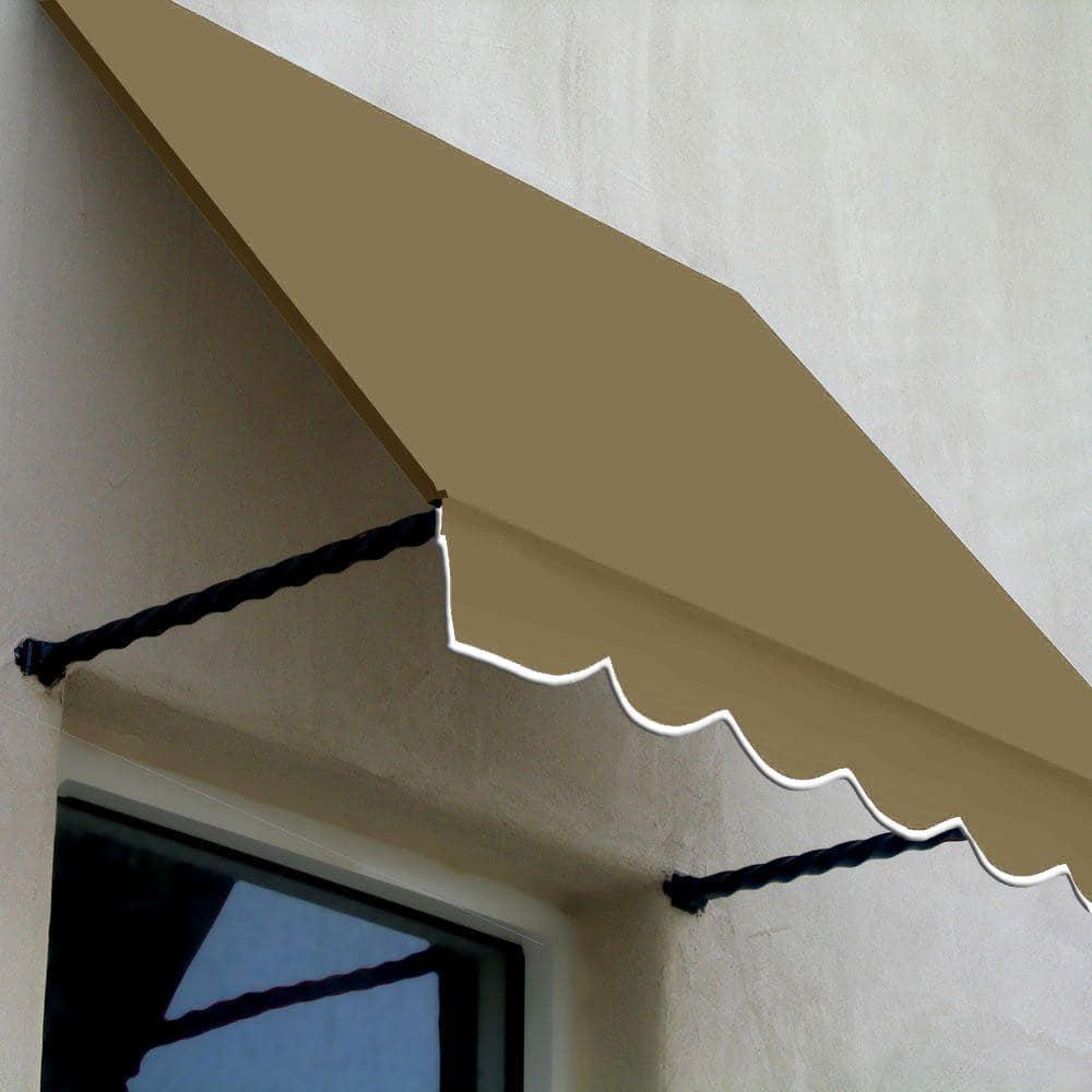 Awntech Santa Fe Acrylic Fabric Fixed Awning with Iron Rope Arms