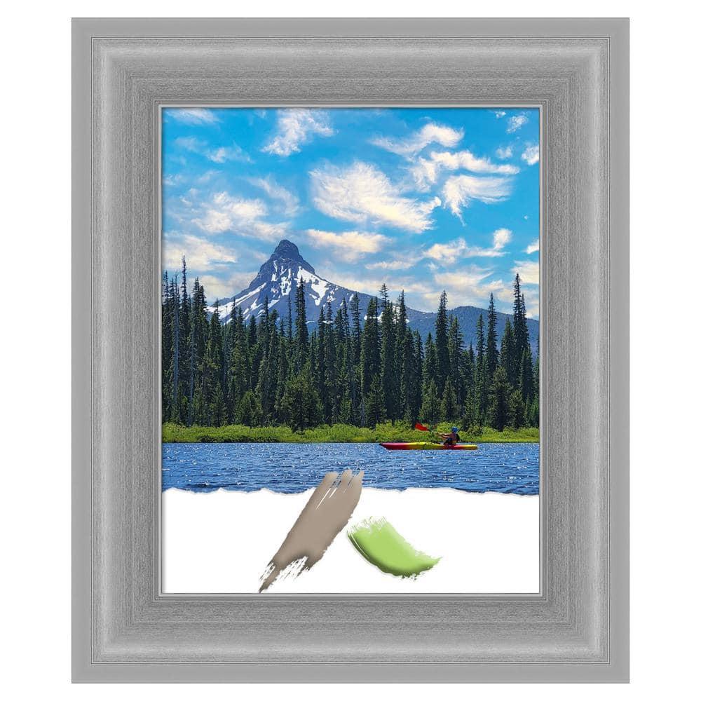 Amanti Art Peak Polished Nickel Narrow Picture Frame Opening Size 11x14 in.