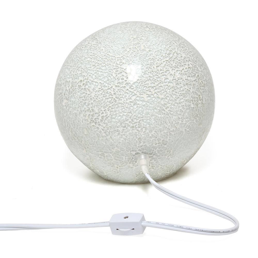 Creekwood Home 8" Crystal Mosaic Patchwork Dome Table Lamp White