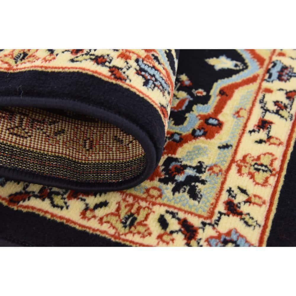 Unique Loom Reza Collection Area Rug - Washington (2' x 3' 1" Rectangle Navy Blue/Cream)