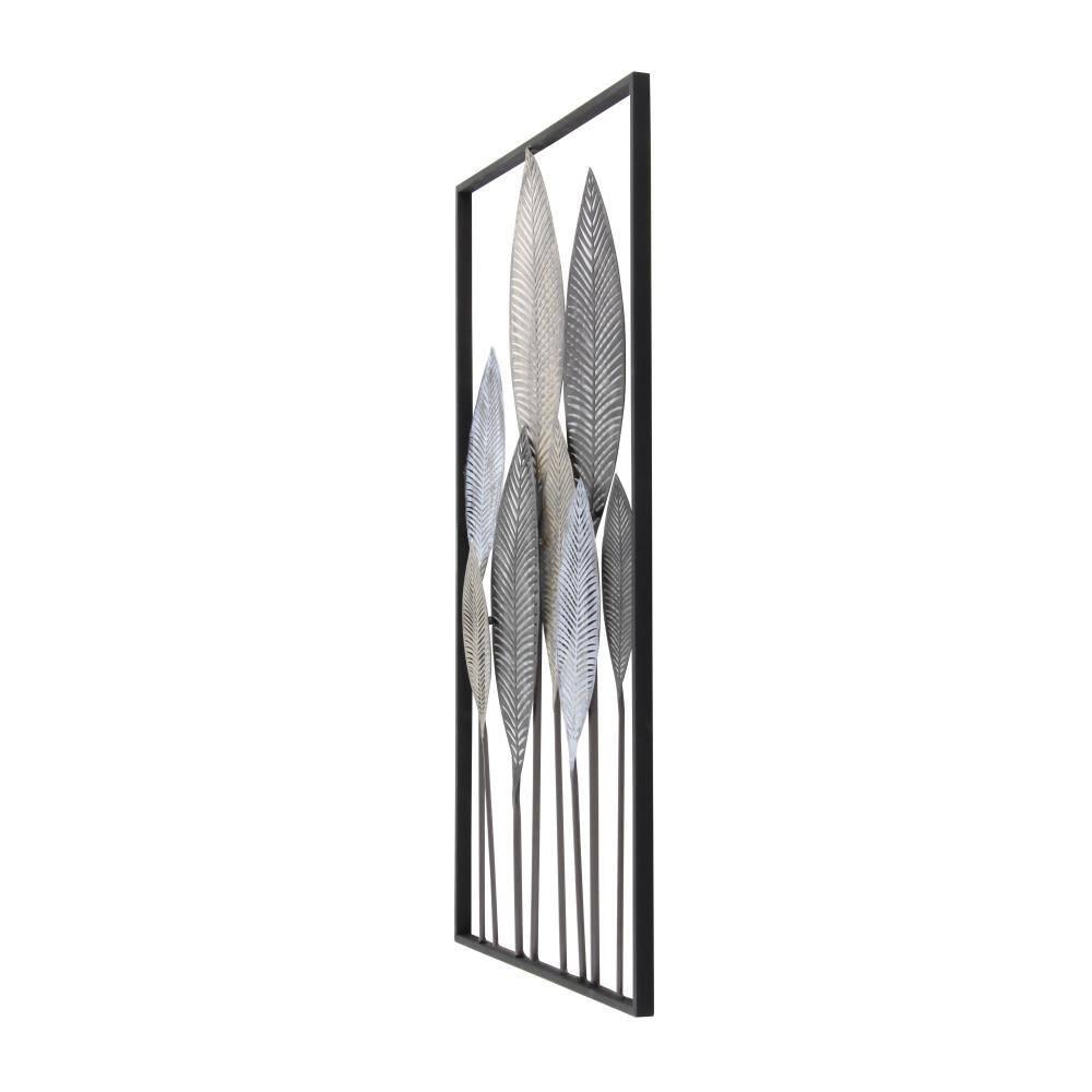 DecMode Bronze Metal Leaf Wall Decor with Black Frame