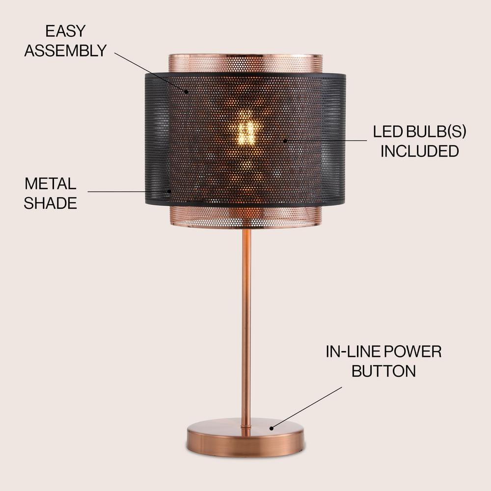 Jonathan Y Lighting Jyl6106 Tribeca 1 Light 20" Tall Led Table Lamp - Copper